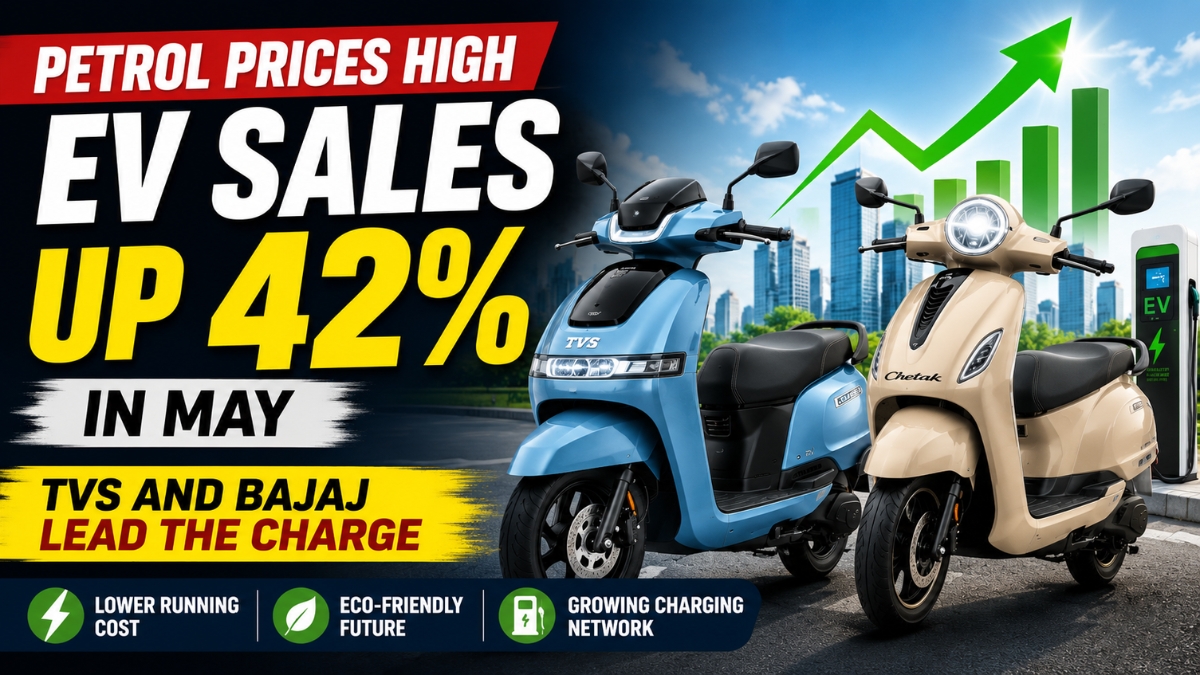 Petrol Prices Push Buyers Toward EVs: Electric Vehicle Sales Soar 42% in May, TVS and Bajaj Dominate the Market